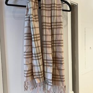 Burberry Beige and Cream Plaid Scarf
